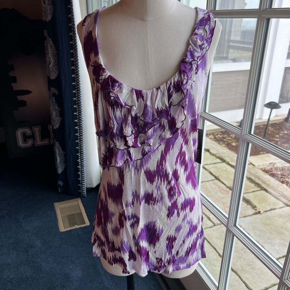 NWT Inc International Concepts ruffled, racer back tank. Size XL